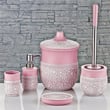 5 Parça Stonware Banyo Seti Pembe