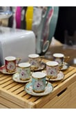 6 Kişilik Porselen Castiel Kahve Fincan Takımı - 90 ml