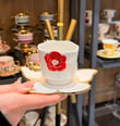 6 Kişilik Porselen Charlotte Red Kahve Fincanı 