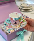 6 Kişilik Porselen Full Bloom Kahve Fincanı 100 Ml 