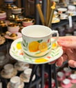 6 Kişilik Porselen Lemon Kahve Fincanı 
