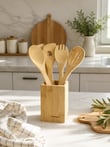 6 Parça Bambu Standlı Servis Seti