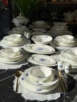 62 Parça 12 Kişilik Porselen Yemek Takımı Blue Garden