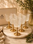 6'lı Amber Viena Gold Ayaklı Kahve Yanı Bardağı