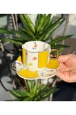 6lı Lissome Yellow Flower Porselen Kahve Fincanı Seti 90cc
