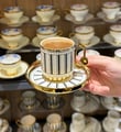 6lı Piano Porselen Kahve Fincanı