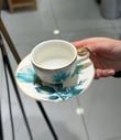 6'lı Porselen Aqua Flora Kahve Fincanı 