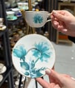6'lı Porselen Aqua Flora Kahve Fincanı 