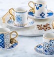 6'lı Porselen Blue Sky Kahve Fincanı - 90 ml