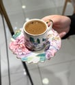 6'lı Porselen Flora Romantica Kahve Fincanı - Renkli