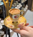 6'lı Porselen  Golden Rose Kahve Fincan Takımı