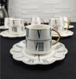 6'lı Porselen Time Figure Kahve Fincanı - 90 ml