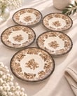 6'lı Velour Brown Çay Tabağı 