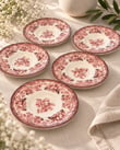 6'lı Velour Maroon Çay Tabağı 
