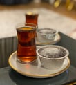 6'lı Yuvarlak Sunum Tabaklı Çay Takımı