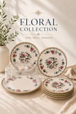 7 Parça Floral Pasta Seti 