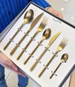 84 Parça 12 Kişilik Allegra Çatal Kaşık Bıçak Çkb Seti Mat Gold