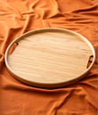 Bambu Sunum Yuvarlak Tepsi - 35 cm