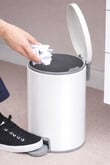 Cigo 3 LT Banyo Mutfak Ofis Çelik Çöp Kovası - Beyaz
