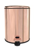 Cigo 6 LT Yumuşak Kapanan Pedallı Banyo Mutfak Ofis Çelik Çöp Kovası - Rose Gold & İç Kısım Siyah