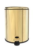 Cigo Metal Pedallı Çöp Kovası 6 LT - Sarı Gold İç Kısım Siyah