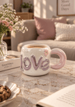 Dear Love Lüsterli Pudra Pembe Porselen Kupa 480  ML