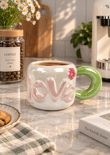Dear Love Lüsterli Yeşil Porselen Kupa 480  ML