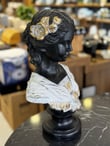 Dekoratif Beyaz Gold Detaylı Ophelia Heykel Biblo Obje