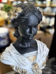 Dekoratif Beyaz Gold Detaylı Ophelia Heykel Biblo Obje