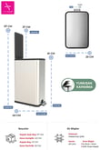 Dikdörtgen Çelik Çöp Kovası 40 Litre - Inox