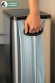 Dikdörtgen Çelik Çöp Kovası 40 Litre - Inox