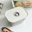 Fika Clik Dikdörtgen Cam Saklama Kabı 470 ML - Bej