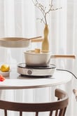 Fika Seramik Kaplama Cam Kapaklı Sos Tenceresi 18 CM - Bej
