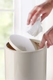 Flores 2'li Banyo Seti Çöp kovası Tuvalet Fırçası  - Bej 