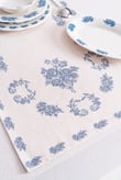 Flowers Blue Keten Runner