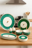 Green Bird 23 Parça Porselen Kahvaltı Takımı  Gold