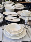Koleksiyon 57 Parça 12 Kişilik Porselen Yemek Takımı Gümüş