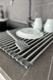 Lavabo Üstü Katlanabilen Paslanmaz Alüminyum Nihale Bulaşıklık - Gri