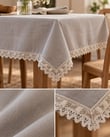 Linen Keten Masa Örtüsü Gri - 160*220