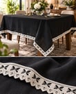 Linen Keten Masa Örtüsü Siyah - 160*220