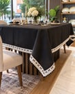 Linen Keten Masa Örtüsü Siyah- 160*260