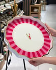 Lüks Akrilik Yuvarlak Tepsi İwon Pink 38cm