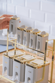 Mabel 8 li Metal Standlı Cam Baharatlık Seti Raflı 