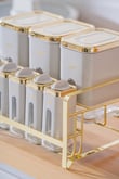 Mabel 8 li Metal Standlı Cam Baharatlık Seti