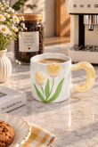 Nazen Lüsterli Sarı Porselen Kupa 480 ML