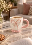 Perle Lüsterli Pembe Porselen Kupa 440 ML