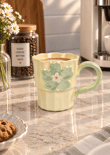Petal Lüsterli Sarı Porselen Kupa 360  ML