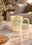 Petal Lüsterli Sarı Porselen Kupa 360  ML
