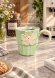 Petal Lüsterli Yeşil Porselen Kupa 360  ML