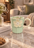Petal Lüsterli Yeşil Porselen Kupa 360  ML